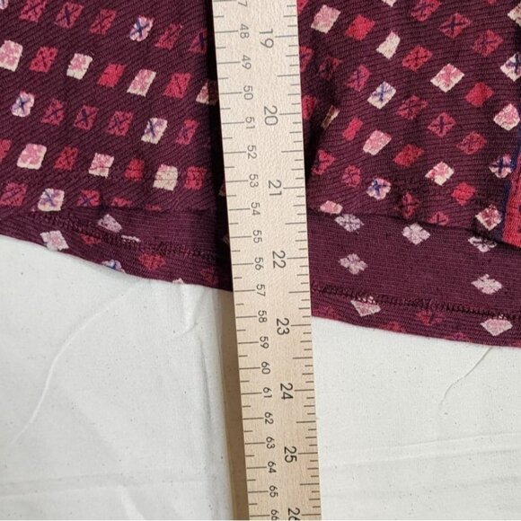 Lucky Brand Geometric Print‎ Long Sleeve Shirt size Large Maroon - Picture 8 of 9